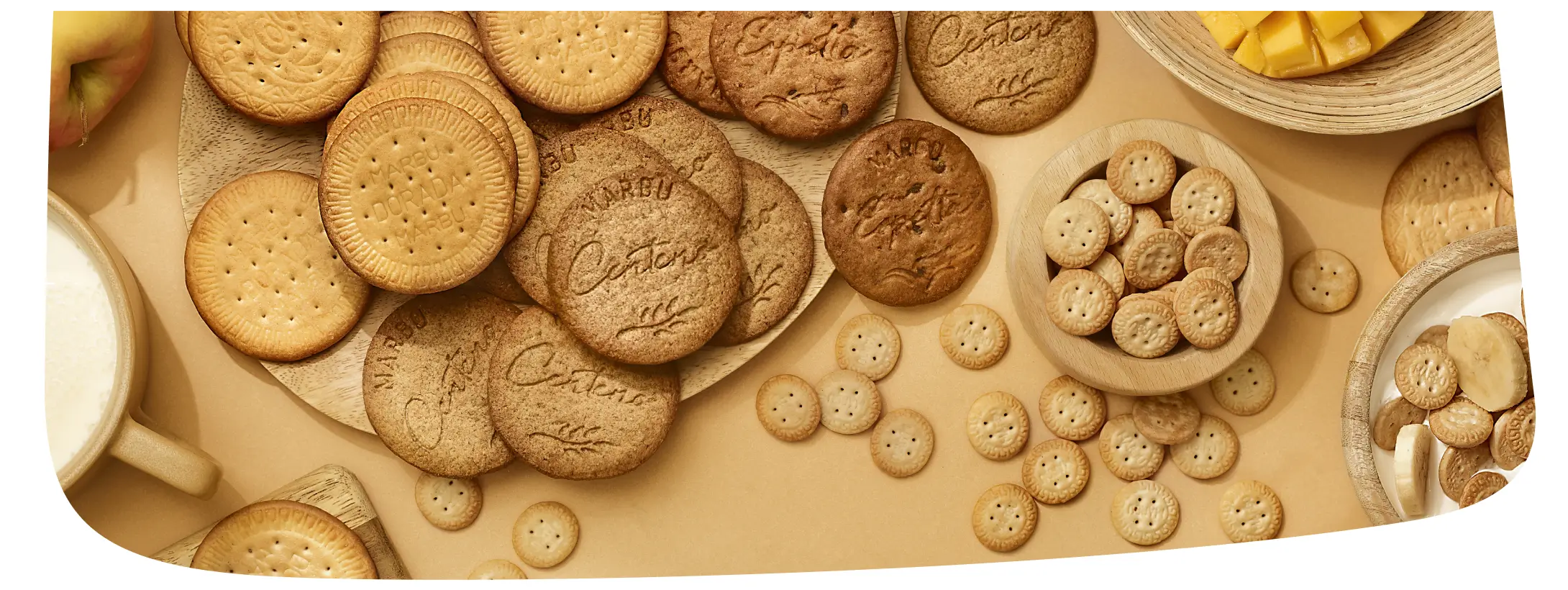 Bodegón con galletas artiach Marbú